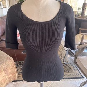 WHBM Black Ribbed SWEATER